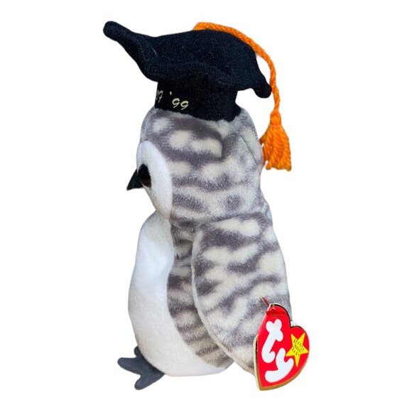 Ty Beanie Baby Owl "Wise" Class Of 99 Graduation Plush Toy - Picture 3 of 10